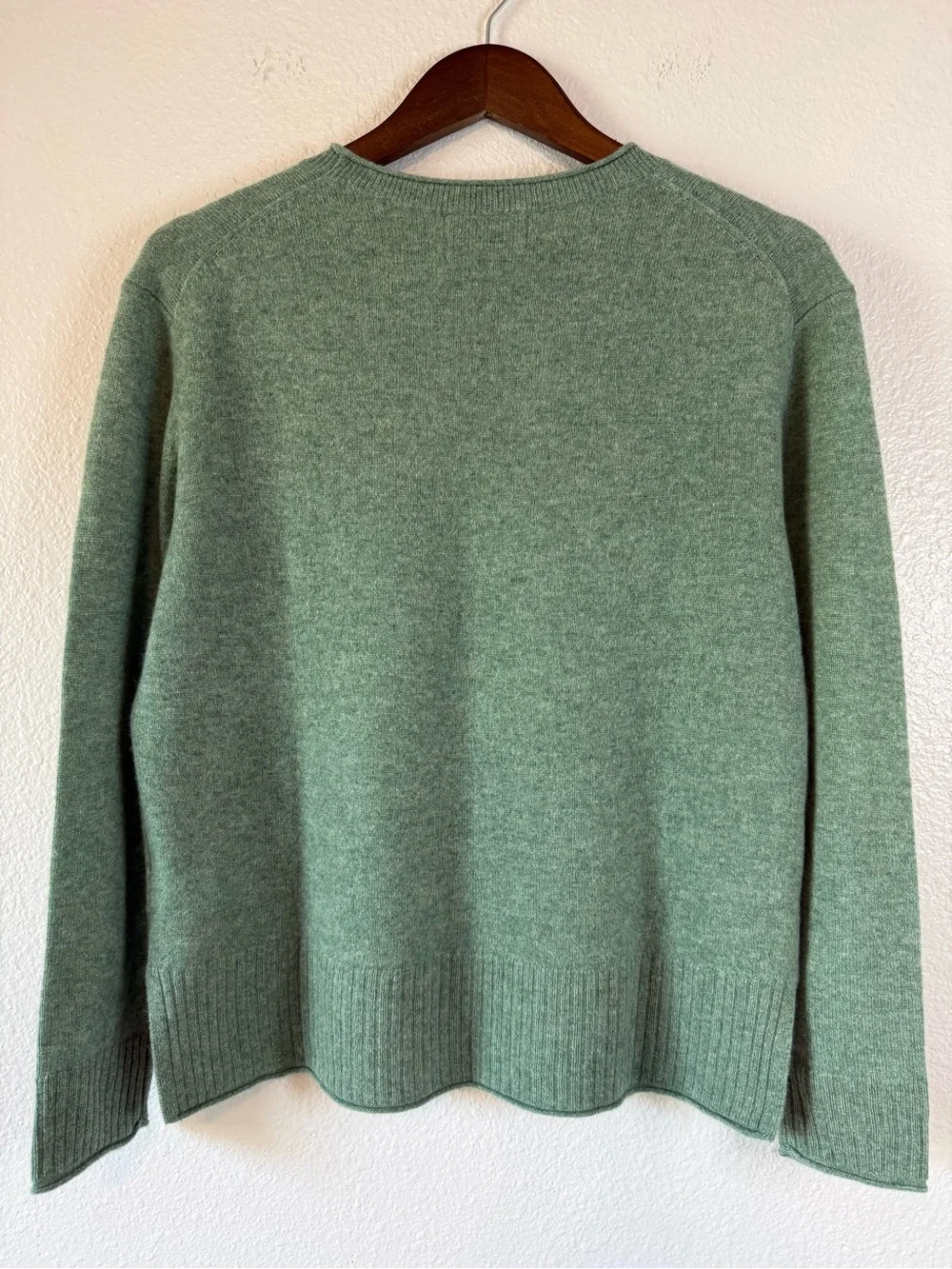 NWOT Rachel Zoe 100% 2-Ply Cashmere Crewneck Sweater Green Size Medium